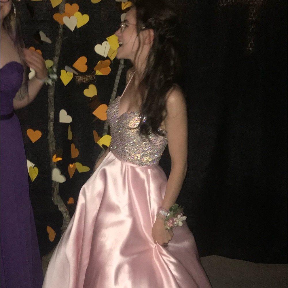 Pink sparkly prom dress